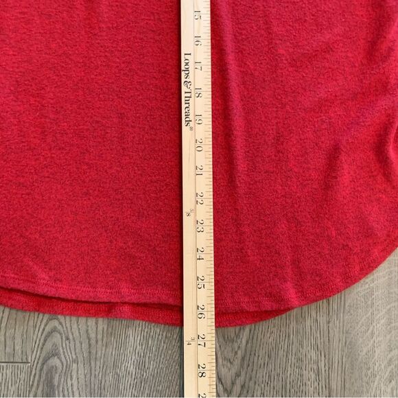 OLD NAVY SWEATER WOMEN’S LARGE RED SCOOP NECK KNIT POLYESTER SPANDEX. - Picture 11 of 11